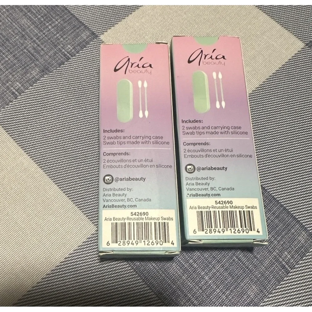 Set of 2 Aria Beauty Reusable Makeup Swabs and Carrying Case